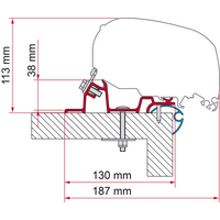 Fiamma Markisenadapter Kit Caravan Standard Dachmontage - Markisenadapter EAN:8004815319076