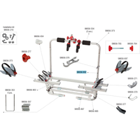 Fiamma seitliche Struktur Kit passend für Carry Bike Caravan XL A Pro 200 /  Caravan XL A Pro 200 E-Bike - Farbe Rot Fiamma Ersatzteilnummer 98656-802 - Ersatzteile Fahrzeug EAN:8004815320508