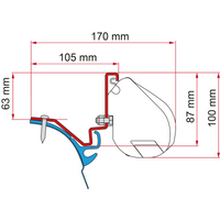 Fiamma Kit VW T6 Kepler Markisenadapter für Fiamma F35 - Markisenadapter EAN:8004815363598