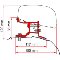 Fiamma Ford Custom L1 Halterung für Fiamma F40van für Rechtslenker - Markisenadapter EAN:8004815382766