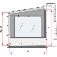 Fiamma Side W Pro Shade Seitenwand mit großem Fenster für Fiamma F45 / F65 / F80s Left - Markisenzelte & Wände EAN:8004815384760