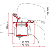 Fiamma Kit VW Crafter H3 / L3 RHD Markisenadapter für Fiamma F80 / F65 Rechtslenker - Markisenadapter EAN:8004815398811