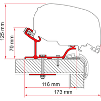 Fiamma  Adapter Carthago Malibu 340 Markisenadapter für Fiamma F80 / F65 450 - Markisenadapter EAN:8004815401306