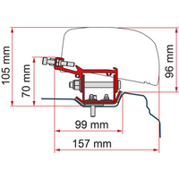 Fiamma Markisenadapter-Kit Renault Trafic L2 - Deep Black - LHD + RHD - Markisenadapter EAN:8004815401337