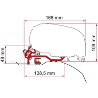 Fiamma Markisenhalterung-Kit Ducato/Jumper/Boxer Low Profile >06 (F80) - Markisenadapter EAN:8004815411749