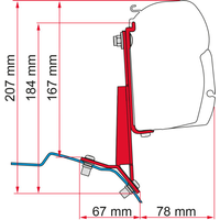 Fiamma Markisenadapter-Kit für Markise F45s Ford Custom Fahrerseite links Deep Black - Markisenadapter EAN:8004815411985