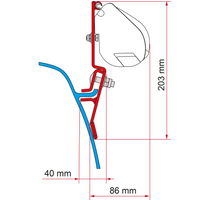 Fiamma F35 Adapterkit Dachmontage Dachmarkise für VW T3 - Markisenadapter EAN:8004815413408