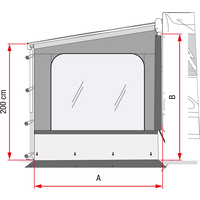 Fiamma Side W Pro Seitenwand mit großem Fenster für Fiamma F80L XL - Markisenzelte & Wände EAN:8004815422394