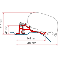 Fiamma Adapter Kit Ducato H2 Skyroof für F80 Markisen - Markisenadapter EAN:8004815438029