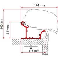 Fiamma Adapter Kit Adria Caravan Halterung Ersatzteil für Markise F80 Kit Adria Caravan - Markisenadapter EAN:8004815438036