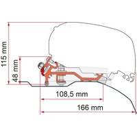 Fiamma Kit Ducato/Jumper/Boxer H2 Markisenhalterung - Markisenadapter EAN:8004815438975