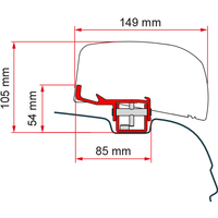 Fiamma Adapter Kit VW T5 / T6 für F40van Markisen - Markisenadapter EAN:8004815439217