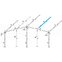 Brand Zusatzgestänge für Vorzelte und Zelte Dachstange mit Haken und Schelle Aluminium 28 mm Länge 220 - 300 cm - Zelt-Gestänge & Zubehör EAN: