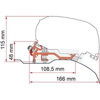 Fiamma Adapter Kit Fiat Ducato / Citroën Jumper / Peugeot Boxer Low Profile für F80 Markisen - Markisenadapter EAN: