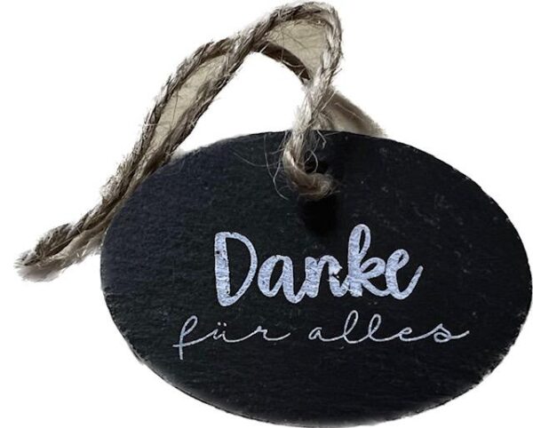 Schieferschild mit Spruch: "Danke für alles" Deko Geschenk